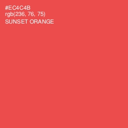 #EC4C4B - Sunset Orange Color Image